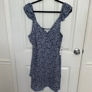 Emma & Michele Navy Floral Sleeveless Dress